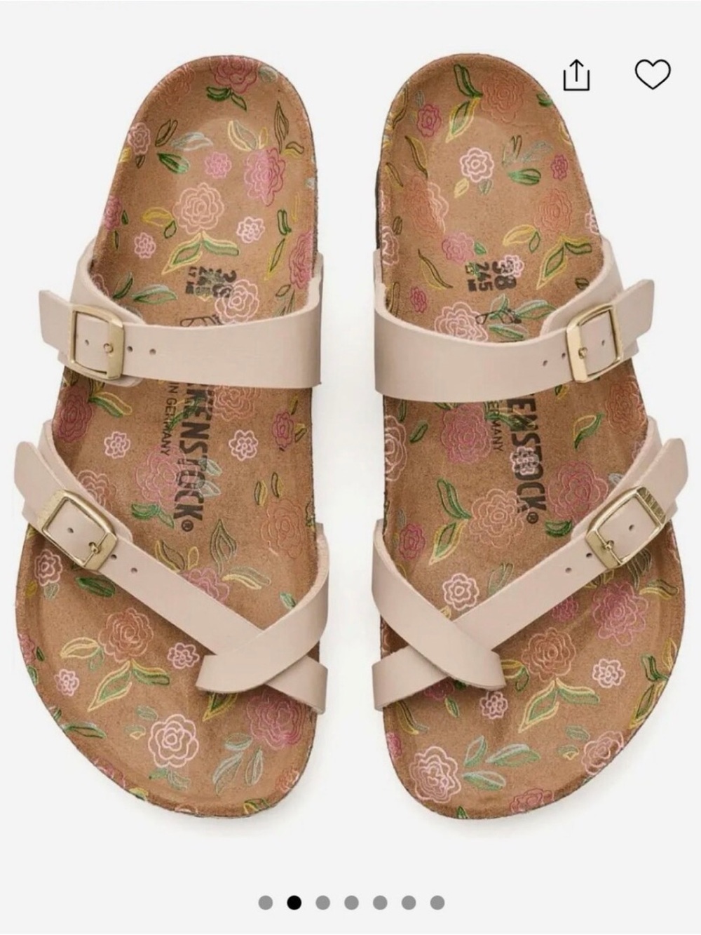 Birkenstock Mayari Flowers Sandcastle New Size 38/US 7-7.5